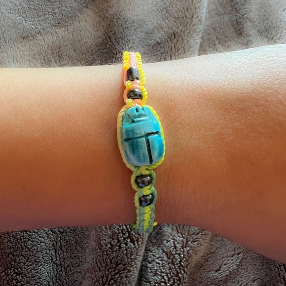 Turquoise Scarab stone Egyptian bracelet - Picture 1 of 6